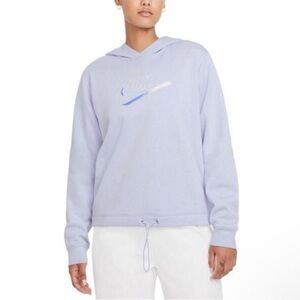 Nike Women's Periwinkle drawstring cinch up fleece Hoodie sz Large